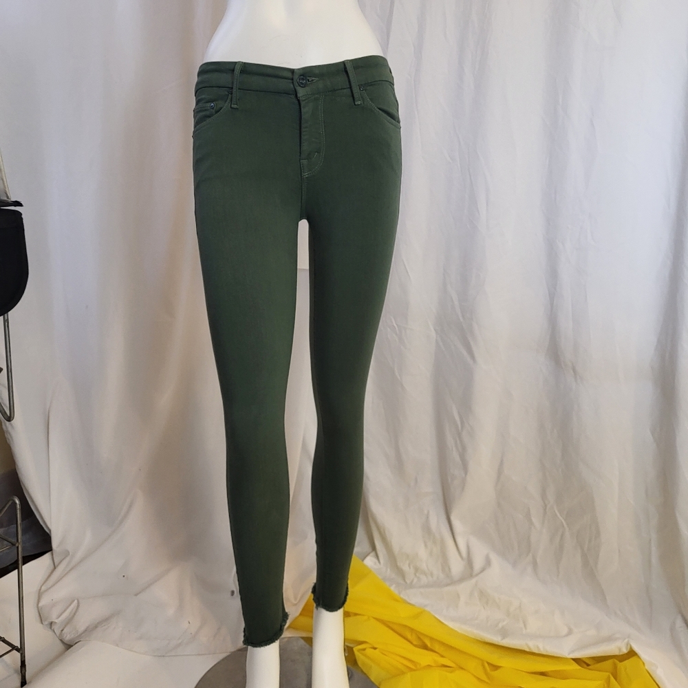 MOTHER Women's Skinny Jeans in Olive Green